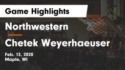 Northwestern  vs Chetek Weyerhaeuser  Game Highlights - Feb. 13, 2020