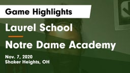 Laurel School vs Notre Dame Academy  Game Highlights - Nov. 7, 2020