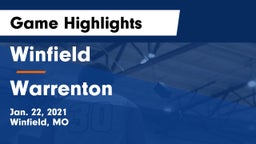 Winfield  vs Warrenton Game Highlights - Jan. 22, 2021