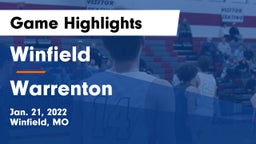 Winfield  vs Warrenton  Game Highlights - Jan. 21, 2022
