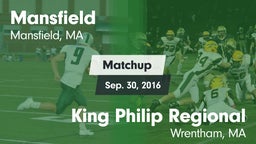 Matchup: Mansfield High Schoo vs. King Philip Regional  2016