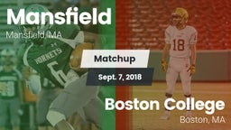 Matchup: Mansfield High Schoo vs. Boston College  2018