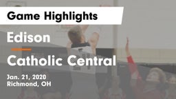 Edison  vs Catholic Central  Game Highlights - Jan. 21, 2020
