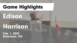 Edison  vs Harrison  Game Highlights - Feb. 1, 2020