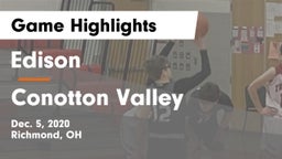 Edison  vs Conotton Valley  Game Highlights - Dec. 5, 2020
