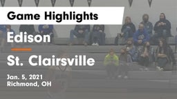 Edison  vs St. Clairsville  Game Highlights - Jan. 5, 2021