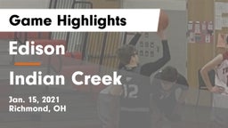 Edison  vs Indian Creek Game Highlights - Jan. 15, 2021