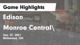 Edison  vs Monroe Central\ Game Highlights - Jan. 27, 2021