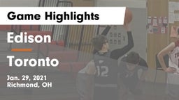 Edison  vs Toronto Game Highlights - Jan. 29, 2021