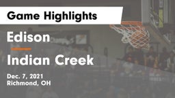 Edison  vs Indian Creek  Game Highlights - Dec. 7, 2021