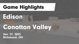 Edison  vs Conotton Valley  Game Highlights - Jan. 27, 2023