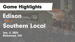 Edison  vs Southern Local  Game Highlights - Jan. 2, 2024