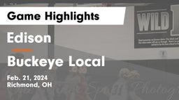 Edison  vs Buckeye Local  Game Highlights - Feb. 21, 2024