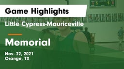 Little Cypress-Mauriceville  vs Memorial  Game Highlights - Nov. 22, 2021