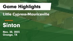 Little Cypress-Mauriceville  vs Sinton  Game Highlights - Nov. 30, 2023