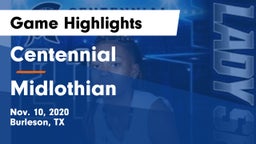 Centennial  vs Midlothian  Game Highlights - Nov. 10, 2020