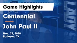Centennial  vs John Paul II  Game Highlights - Nov. 23, 2020