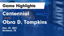 Centennial  vs Obra D. Tompkins  Game Highlights - Dec. 29, 2021
