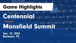 Centennial  vs Mansfield Summit  Game Highlights - Jan. 19, 2024