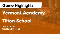 Vermont Academy vs Tilton School Game Highlights - Jan. 5, 2024