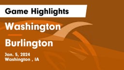 Washington  vs Burlington  Game Highlights - Jan. 5, 2024