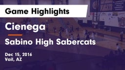 Cienega  vs Sabino High Sabercats Game Highlights - Dec 15, 2016