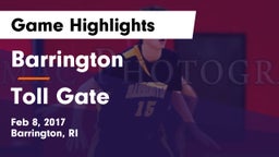 Barrington  vs Toll Gate  Game Highlights - Feb 8, 2017