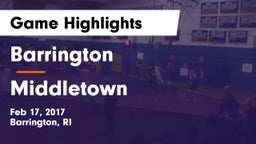 Barrington  vs Middletown  Game Highlights - Feb 17, 2017