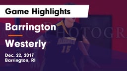 Barrington  vs Westerly  Game Highlights - Dec. 22, 2017