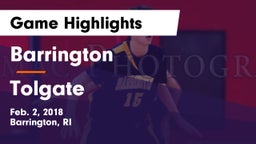 Barrington  vs Tolgate Game Highlights - Feb. 2, 2018