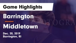 Barrington  vs Middletown  Game Highlights - Dec. 20, 2019