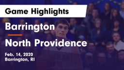Barrington  vs North Providence  Game Highlights - Feb. 14, 2020