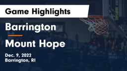 Barrington  vs Mount Hope  Game Highlights - Dec. 9, 2022