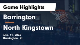 Barrington  vs North Kingstown  Game Highlights - Jan. 11, 2023