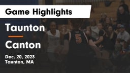 Taunton  vs Canton   Game Highlights - Dec. 20, 2023