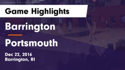 Barrington  vs Portsmouth Game Highlights - Dec 22, 2016