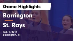 Barrington  vs St. Rays Game Highlights - Feb 1, 2017