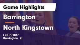 Barrington  vs North Kingstown  Game Highlights - Feb 7, 2017