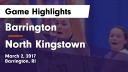 Barrington  vs North Kingstown Game Highlights - March 2, 2017