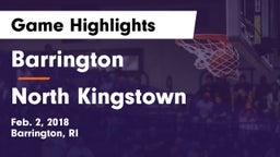 Barrington  vs North Kingstown Game Highlights - Feb. 2, 2018