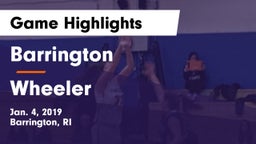 Barrington  vs Wheeler Game Highlights - Jan. 4, 2019
