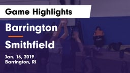 Barrington  vs Smithfield Game Highlights - Jan. 16, 2019