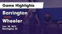 Barrington  vs Wheeler Game Highlights - Jan. 28, 2019