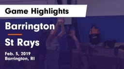 Barrington  vs St Rays Game Highlights - Feb. 5, 2019