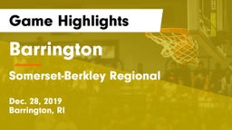 Barrington  vs Somerset-Berkley Regional  Game Highlights - Dec. 28, 2019