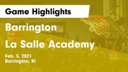 Barrington  vs La Salle Academy Game Highlights - Feb. 5, 2021