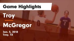 Troy  vs McGregor  Game Highlights - Jan. 5, 2018
