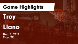 Troy  vs Llano  Game Highlights - Dec. 1, 2018