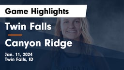 Twin Falls  vs Canyon Ridge  Game Highlights - Jan. 11, 2024