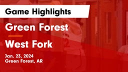 Green Forest  vs West Fork  Game Highlights - Jan. 23, 2024